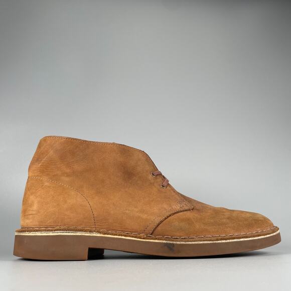 Clarks Men\'s Size 10 Brown Leather Lace Up Casual Ankle Chukka Boots Walking GUC